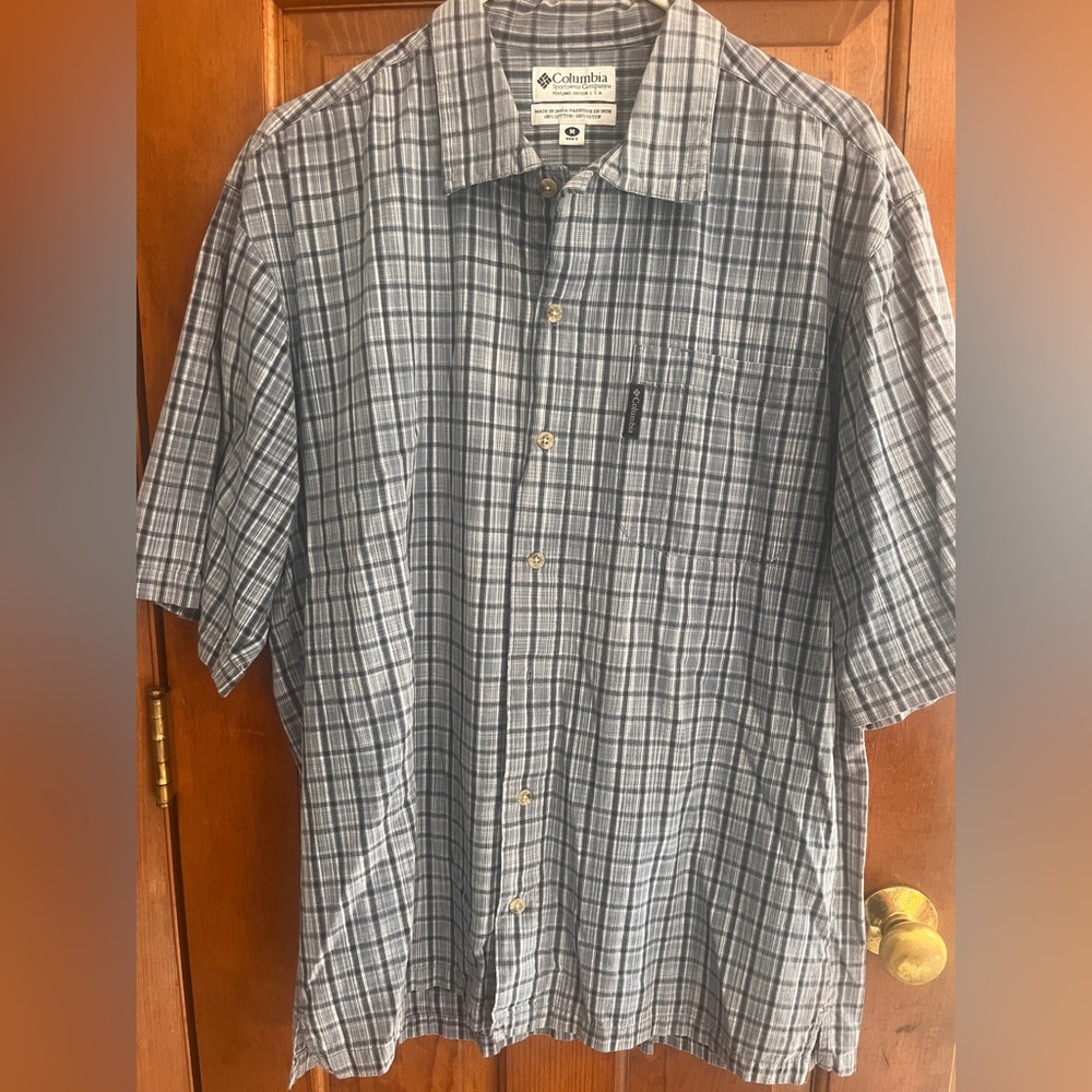 Columbia Men's Casual Navy Checkered Shirt